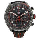 Tag Heuer Carrera Chronograph Porsche Orange Racing 44mm Black Dial Black Nylon Strap Watch for Men - CBN2A1M.FC6526