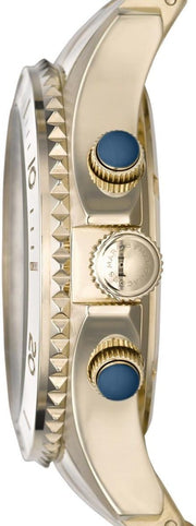 Marc Jacobs Rock Metal Chronograph Gold Dial Gold Steel Strap Watch for Men - MBM3158