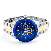 Michael Kors Layton Chronograph Blue Dial Two Tone Steel Strap Watch For Men - MK8825