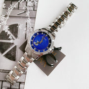 Bulova Crystal Collection Blue Mother of Pearl Dial Silver Steel Strap Watch for Women - 96L238