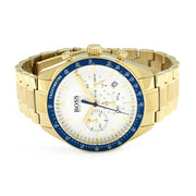 Hugo Boss Trophy Chronograph White Dial Gold Steel Strap Watch for Men - 1513631