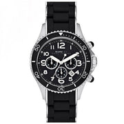 Marc Jacobs Rock Chronograph Black Dial Black Silicone Strap Watch for Women - MBM2551