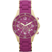 Marc Jacobs Rock Chronograph Purple Dial Purple Silicone Strap Watch for Women - MBM2576