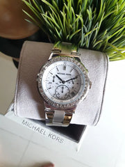 Michael Kors Dylan Silver Dial Silver Steel Strap Watch for Women - MK5585