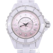 Chanel J12 Quartz Diamonds Pink Dial White Steel Strap Watch for Women - J12 H5513