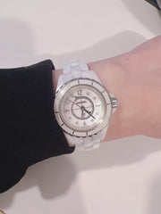 Chanel J12 Diamonds Quartz Mother of Pearl White Dial White Steel Strap Watch for Women - J12 H2570