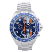 Tag Heuer Formula 1 Gulf Edition Chronograph Blue Dial Silver Steel Strap Watch for Men - CAZ101AT.BA0842