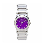 Marc Jacobs Amy Purple Dial Silver Steel Strap Watch for Women - MBM8560
