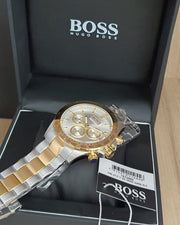 Hugo Boss Ikon Chronograph Silver Dial Two Tone Steel Strap Watch for Men - 1512960