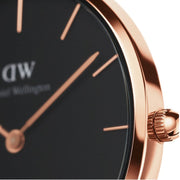 Daniel Wellington Petite Cornwall Black Dial Black Nylon Strap Watch for Women - DW00100247