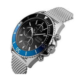 Hugo Boss Ocean Edition Chronograph Black Dial Silver Mesh Strap Watch for Men - 1513742