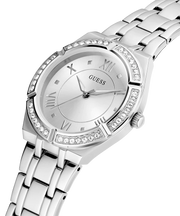 Guess Cosmo Diamonds Silver Dial Silver Steel Strap Watch For Women - GW0033L1