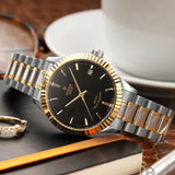 Tudor Style Automatic Black Dial Two Tone Steel Strap Watch for Men - M12713-0005