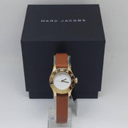 Marc Jacobs Mini Blade White Dial Brown Leather Strap Watch for Women - MBM1219