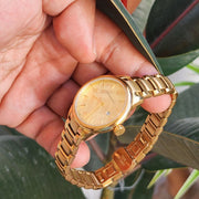 Burberry The Classic Champagne Gold Dial Gold Steel Strap Watch for Women - BU10109