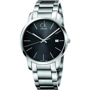 Calvin Klein City Date Black Dial Silver Steel Strap Watch for Men - K2G2G143