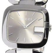 Gucci G Brown Square Brown Dial Silver Steel Strap Watch For Women - YA125402