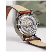 Fossil Townsman Automatic Chronograph White Dial Blue Leather Strap Watch for Men - ME3167