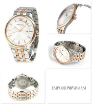 Emporio Armani Lambda Analog Silver Dial Two Tone Steel Strap Watch For Men - AR11044