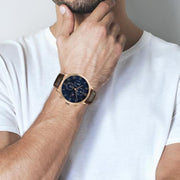 Tommy Hilfiger Kane Chronograph Blue Dial Brown Leather Strap Watch for Men - 1791399