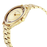 Marc Jacobs Marc Tether Transparent Gold Dial Gold Steel Strap Watch for Women - MBM3413