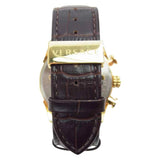 Versace V-Ray Chronograph Black Dial Brown Leather Strap Watch For Men - VEDB00318