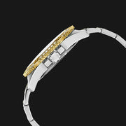 Guess Frontier Chronograph Crystals Silver Dial Two Tone Steel Strap Watch for Men - W0799G4