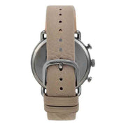 Emporio Armani Aviator Chronograph Grey Dial Beige Leather Strap Watch For Men - AR11107