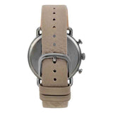Emporio Armani Aviator Chronograph Grey Dial Beige Leather Strap Watch For Men - AR11107