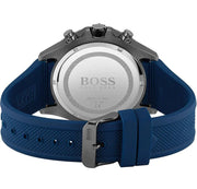 Hugo Boss Globetrotter Chronograph Blue Dial Blue Silicone Strap Watch for Men - 1513821