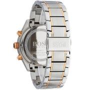 Hugo Boss Grand Prix Chronograph Black Dial Two Tone Steel Strap Watch for Men - 1513473