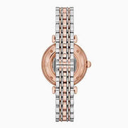Emporio Armani Meccannico Gianni T-Bar Analog White Dial Two Tone Steel Strap Watch For Women - AR60019