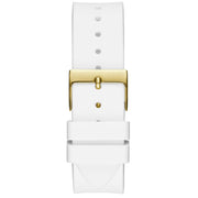 Guess Venus Diamonds White Dial White Rubber Strap Watch for Women - GW0118L5
