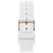 Guess Moonlight Diamonds White Dial White Rubber Strap Watch for Women - GW0257L2