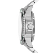 Emporio Armani Sea Explorer Meccanico Automatic Green Dial Silver Steel Strap Watch For Men - AR60061