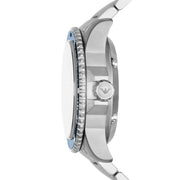 Emporio Armani Sea Explorer Meccanico Automatic Blue Dial Silver Steel Strap Watch For Men - AR60059