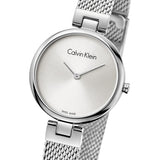 Calvin Klein Authentic Silver Dial Silver Mesh Bracelet Watch for Women - K8G23126