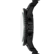 Emporio Armani Diver Chronograph Quartz Green Dial Black Silicon Strap Watch For Men - AR11463