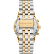 Michael Kors Hutton Chronograph Black Dial Two Tone Steel Strap Watch For Men - MK8954