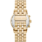Michael Kors Hutton Chronograph Gold Dial Gold Steel Strap Watch For Men - MK8953