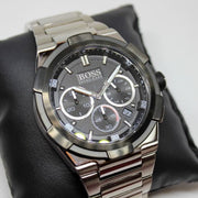 Hugo Boss Supernova Chronograph Black Dial Silver Steel Strap Watch for Men - 1513359