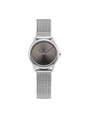 Calvin Klein Minimal Grey Dial Silver Mesh Bracelet Watch for Women - K3M231Y3