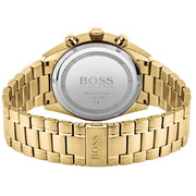 Hugo Boss Champion Chronograph Black Dial Gold Steel Strap Watch for Men - 1513848