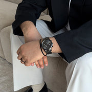 Daniel Wellington Iconic Chronograph Black Dial Black Steel Strap Watch For Men - DW00100642