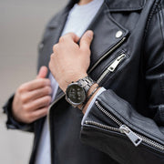 Daniel Wellington Iconic Link Chronograph Grey Dial Grey Steel Strap Watch for Men - DW00100643