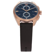 Emporio Armani Claudio Chronograph Blue Dial Brown Leather Strap Watch For Men - AR11554