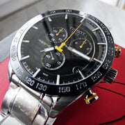 Tissot PRS 516 Chronograph Black Dial Silver Steel Strap Watch For Men - T100.417.11.051.00