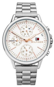 Tommy Hilfiger Carly White Dial Silver Stainless Steel Strap Watch for Women - 1781787