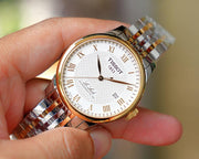 Tissot T Classic Le Locle Powermatic 80 Silver Dial Two Tone Steel Strap Watch For Men - T0064072203301