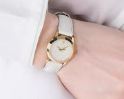 Gucci G Timeless Quartz White Dial White Leather Strap Watch For Women - YA126580A